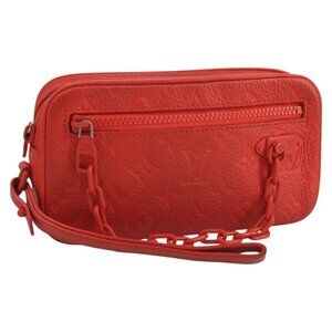 LOUIS VUITTON Monogram Empreinte Pochette Volga Bag Red M53555 LV Auth 111442